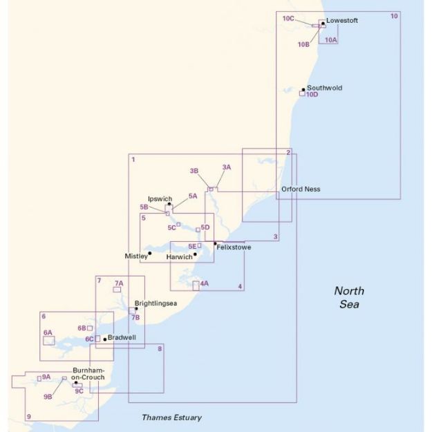 Imray 2000 - Suffolk and Essex Coast (set kaarten)
